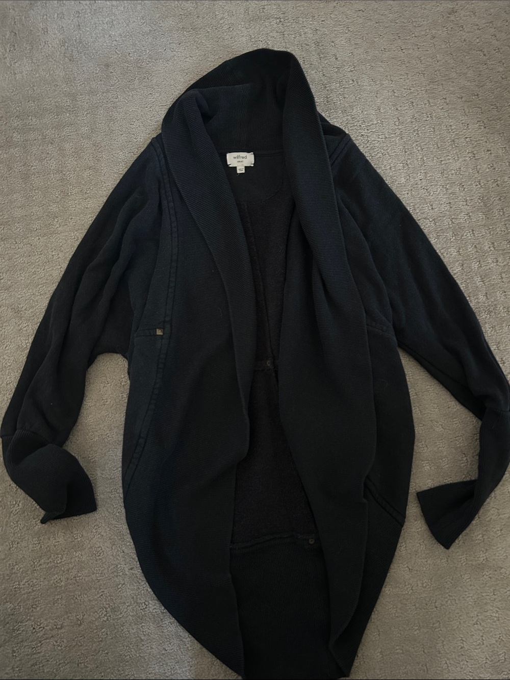 Wilfred (aritzia) Women's Black Open-Front long sweater